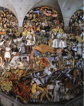 company of captain reinier reael known as themeagre company Painting - the history of mexico 1935 Diego Rivera